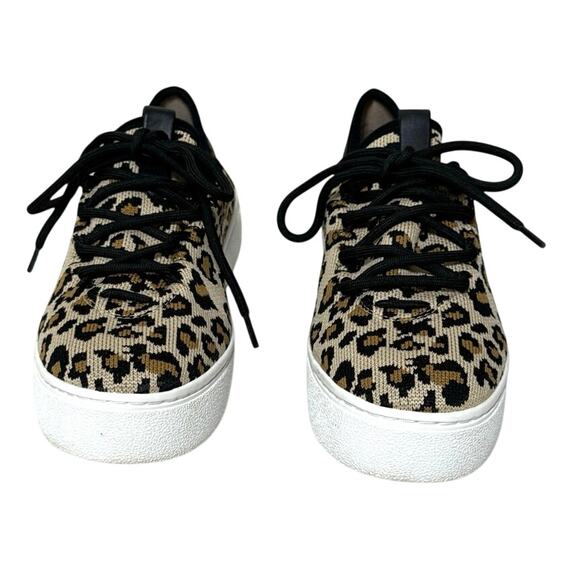 BP Women’s Knit Animal Print Lace-Up Platform Sneakers Size 8.5 M - Picture 2 of 11